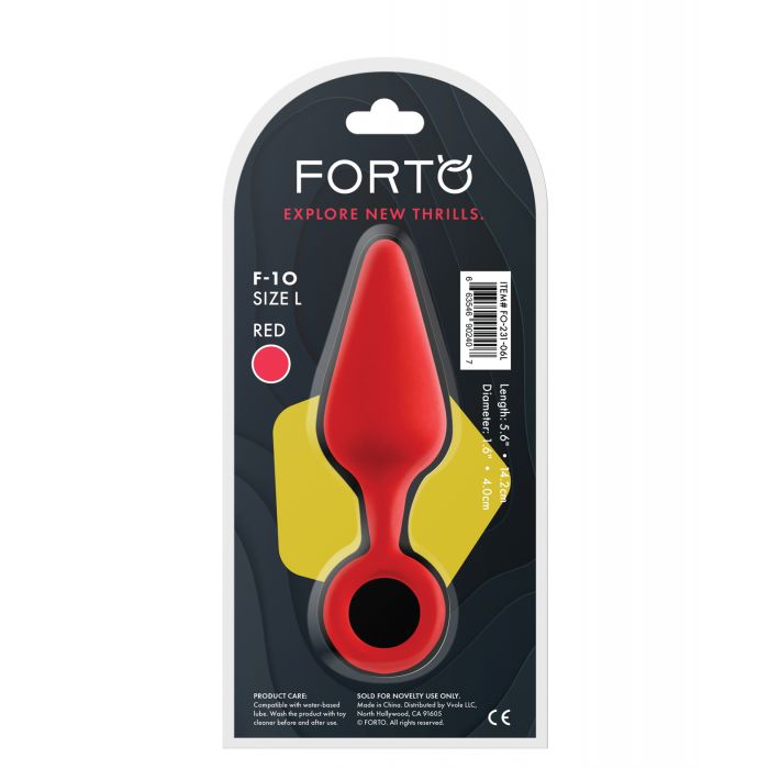 Forto F-10 Silicone Plug w/Pull Ring - Large Red – ExcitingToys.com